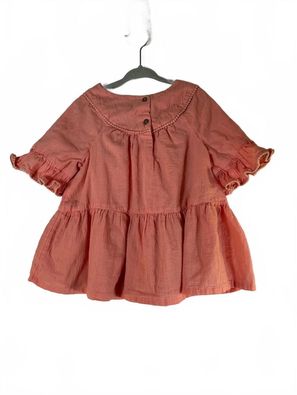 CYNTHIA ROWLEY Girl’s Peach Peasant Top / Size: US 4T
